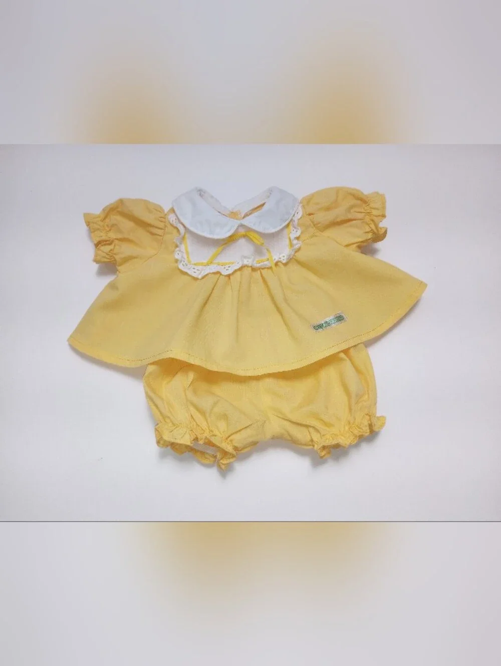 Cabbage Patch Kids Doll Clothes, Yoke Dress & Bloomers Golden Yellow 13H OK CPK