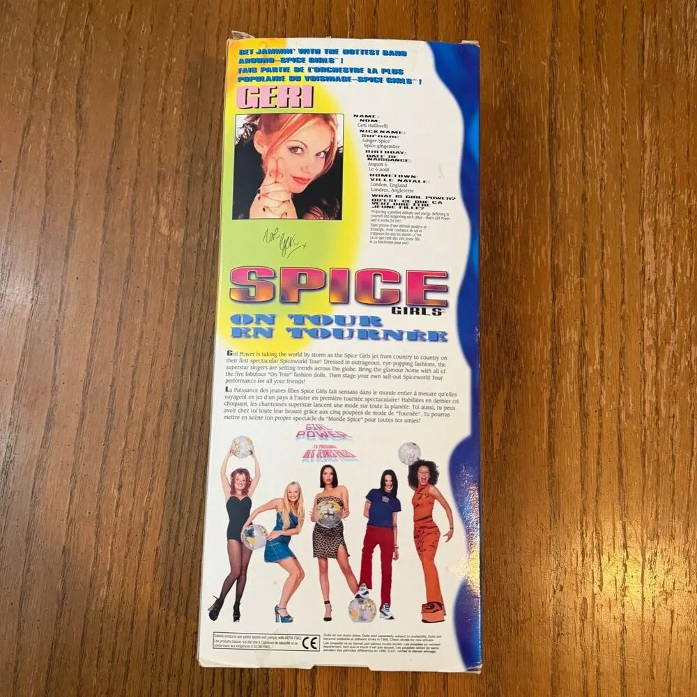 1998 Spice Girls Geri Halliwell Ginger Spice On Tour Doll Galoob NRFB New