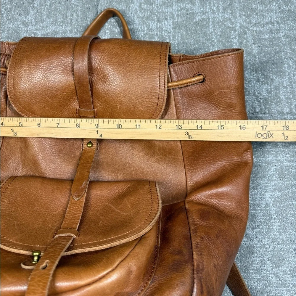 Madewell The Transporter Run Sack Brown Leather Backpack Bag Read Below