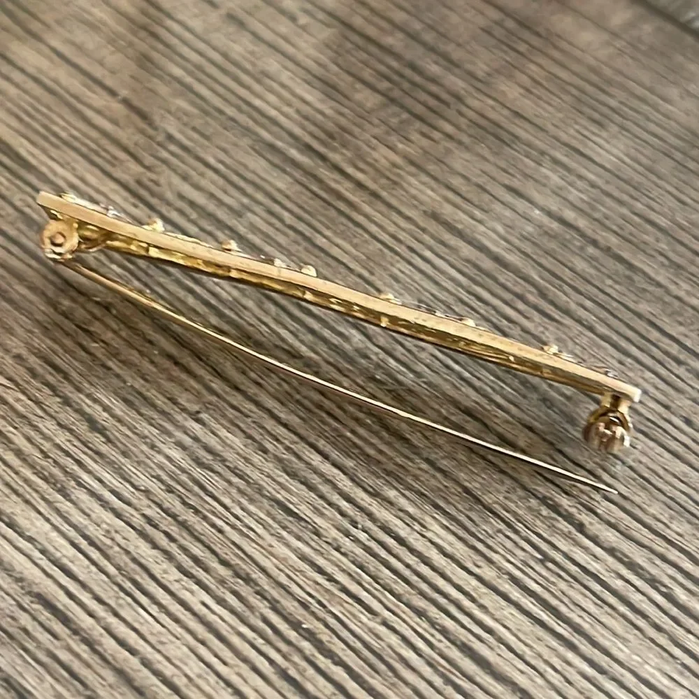 Vintage Alice Caviness Sterling and Marcasite Filigree Bar Pin