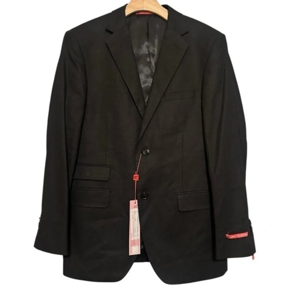 Gino Valentino Suit NWT Men’s Size 38 S Black Single Breasted Jacket 30 S Pants