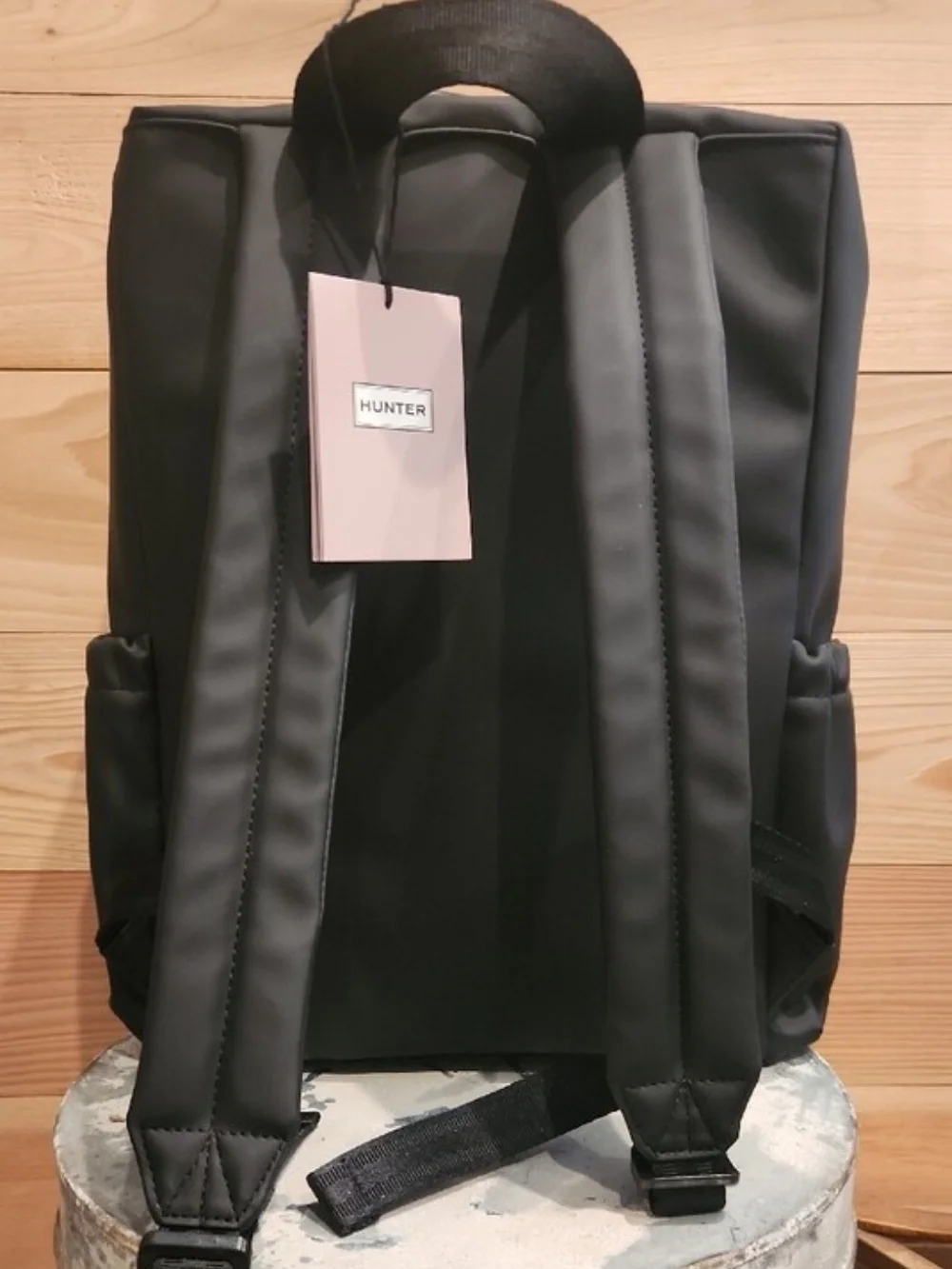 HUNTER Black Waterproof Roll-Top Backpack