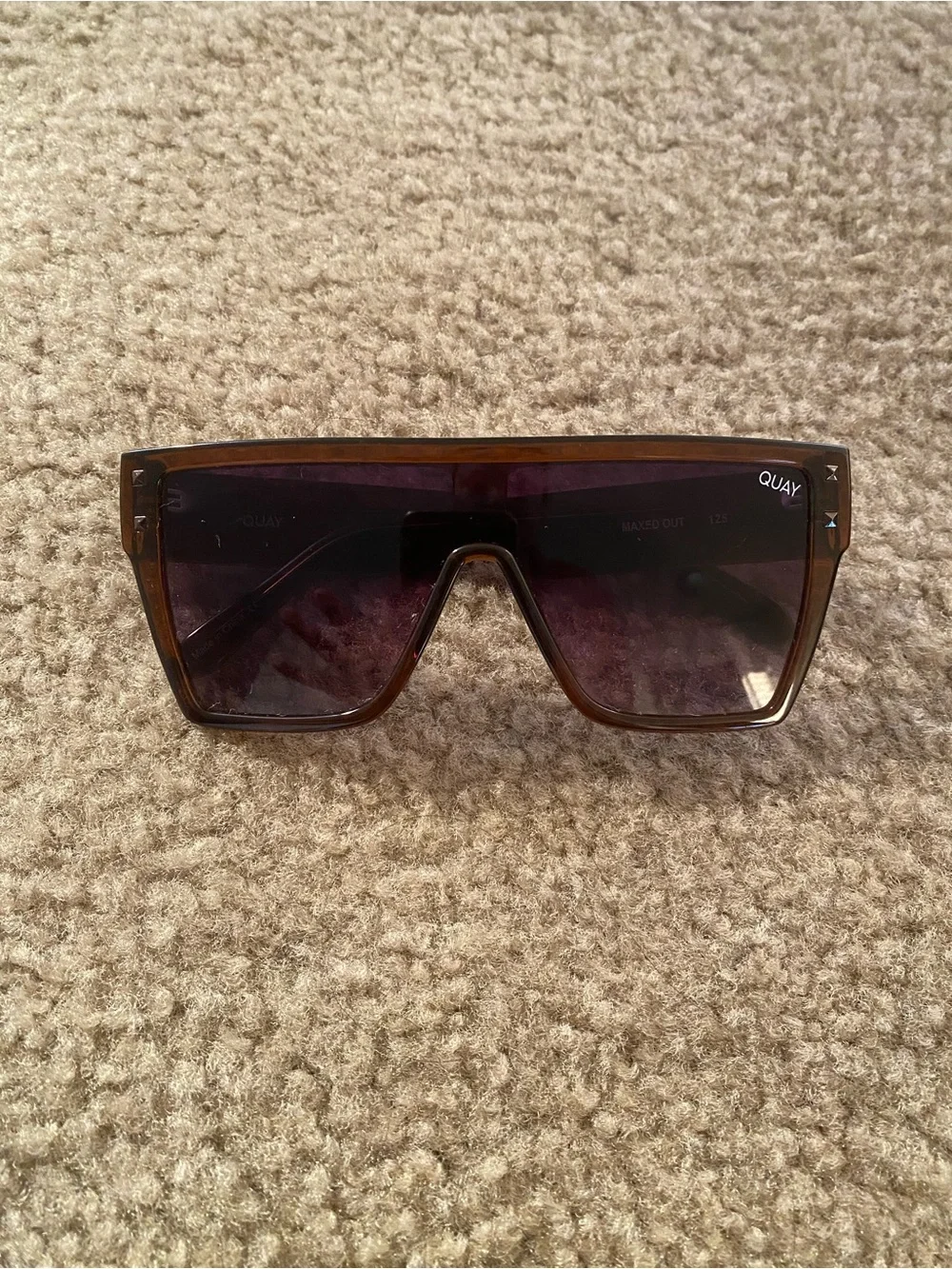 Quay Australia Maxed Out Oversized Shield Sunglasses Brown
