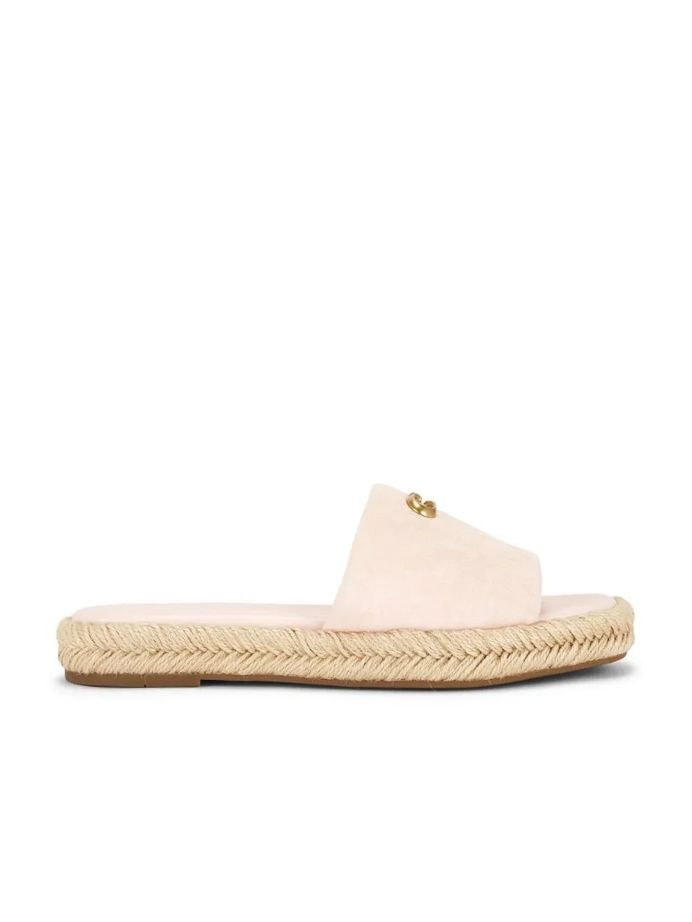Coach Holly Sandal in Candy Pink Suede slide platform