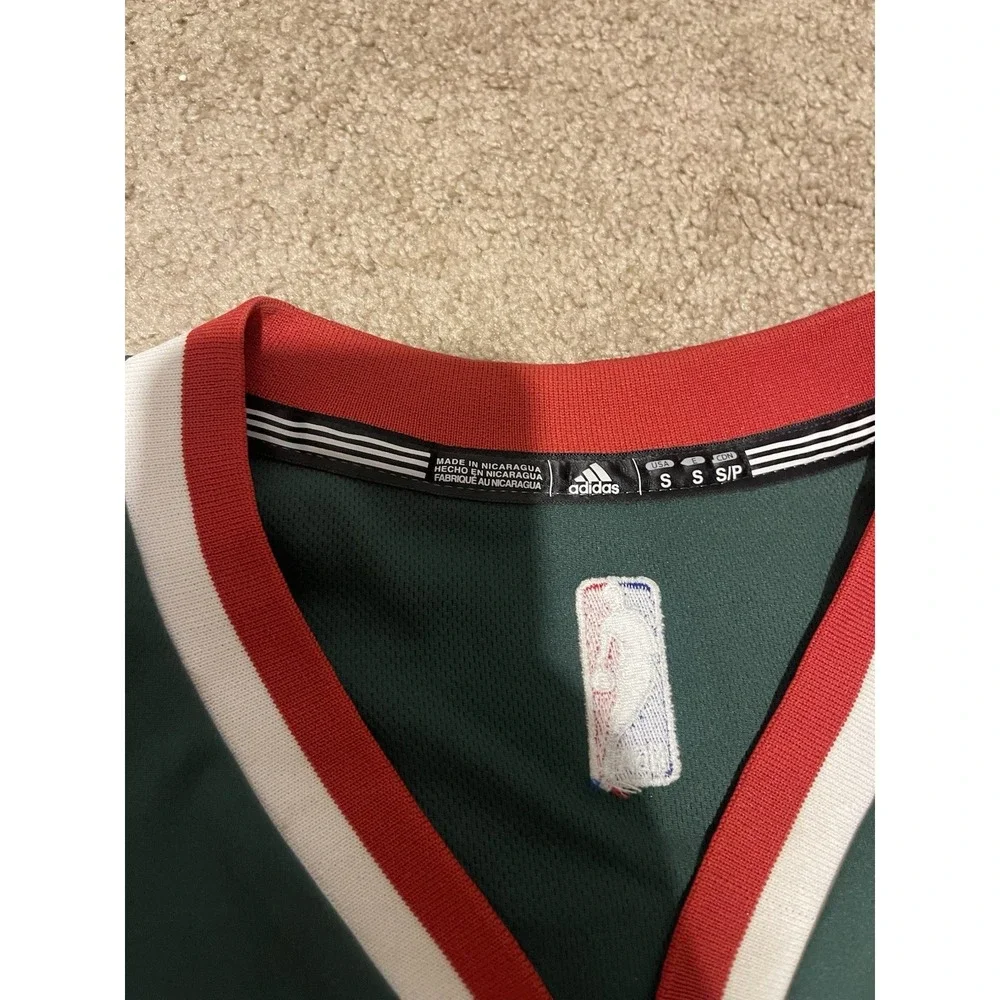 Jabari Parker Adidas NBA Milwaukee Bucks Away Green Climalite  Jersey Size Small