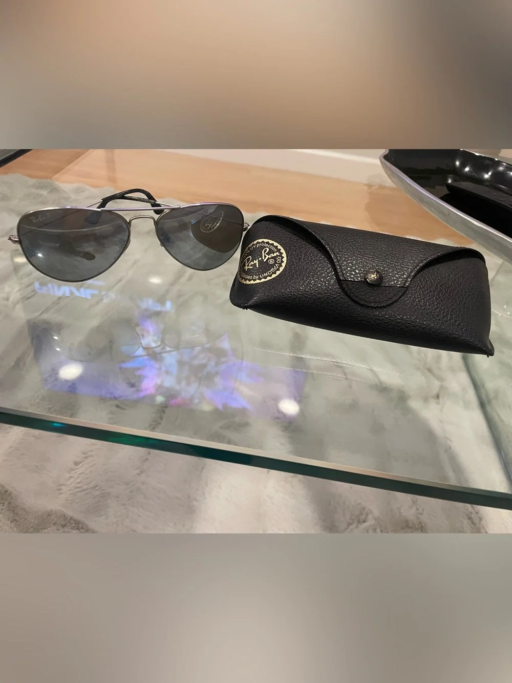 Ray-Ban Aviator Classic RB3025 Sunglasses Matte Silver Frame, Metal, 58mm Lenses