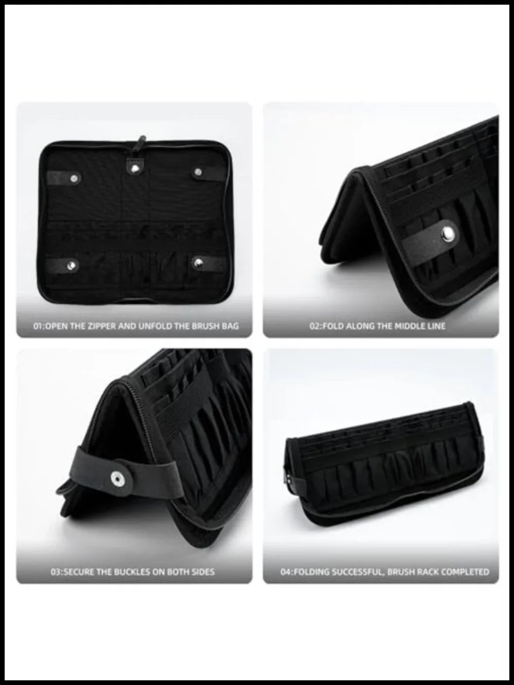 Travel Makeup Brush Holder Waterproof Stand-Up Organizer Portable Case