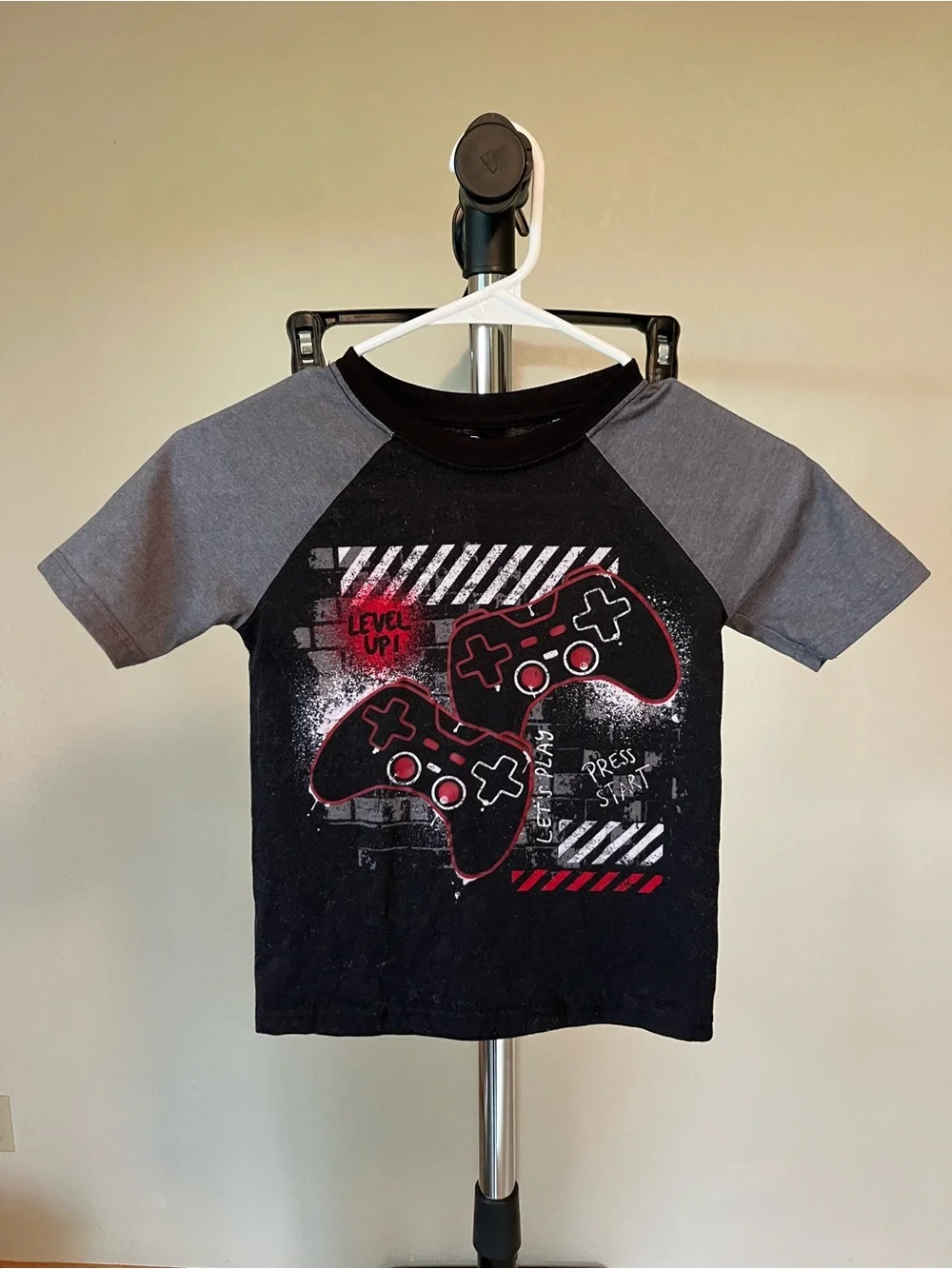 Kids Black & Gray Video Game Graphic Tee