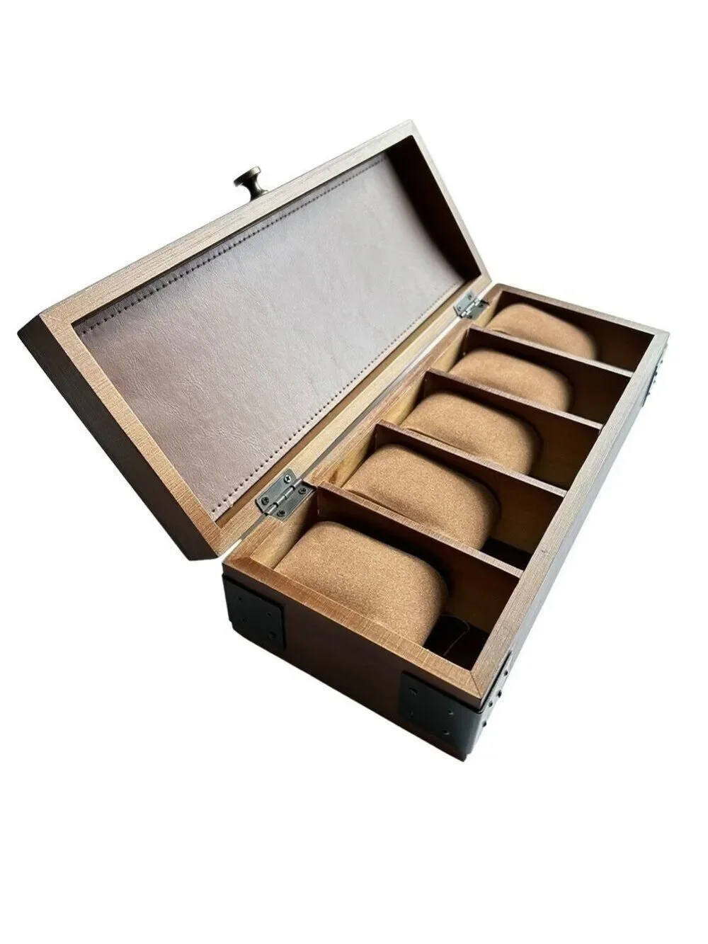 Woodbury 5-Piece Watch Case Solid Pinewood Construction with Antique Finish NIB