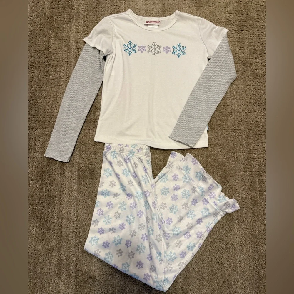 American Girl Doll Snuggly Snow Snowflake Pajama Set For Girls Just Like Me 2008