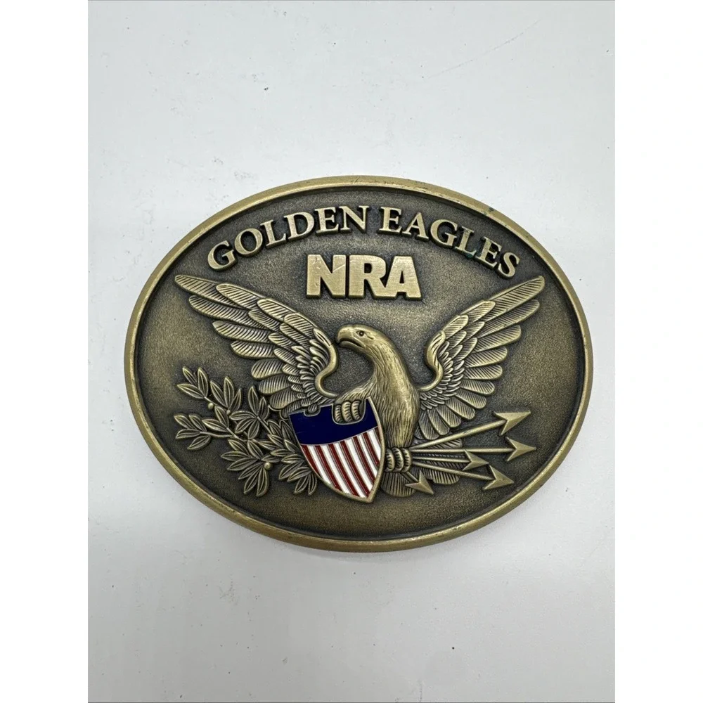 NRA Golden Eagles lNational Rifle 2nd Amendment Gun Rights Vintage Belt Buckle