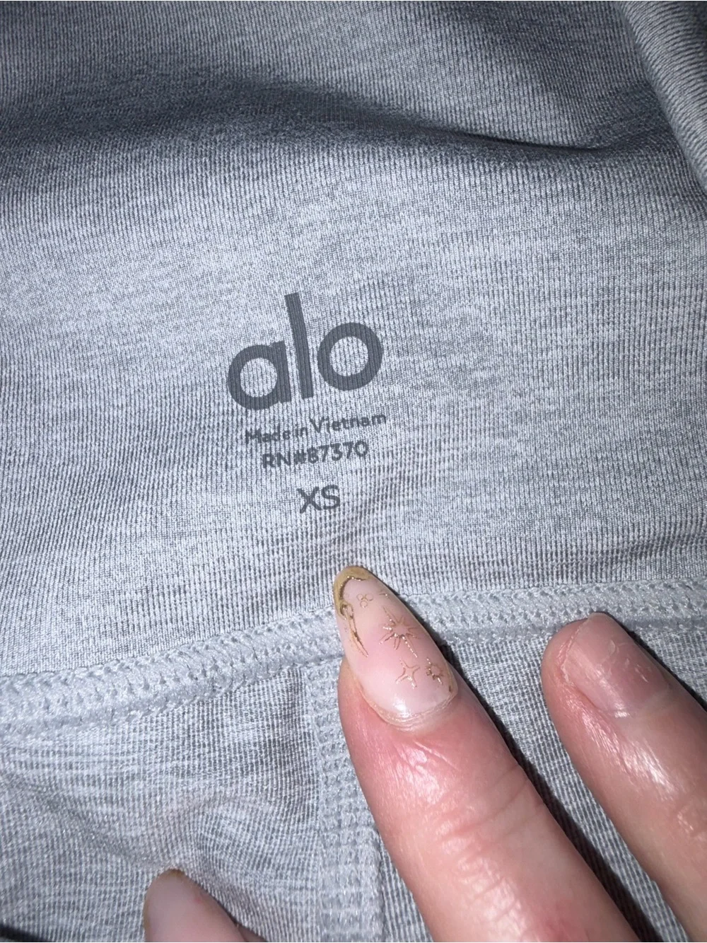 ALO YOGA Legit High Waist Leggings In Athletic Heather Grey/ White XS