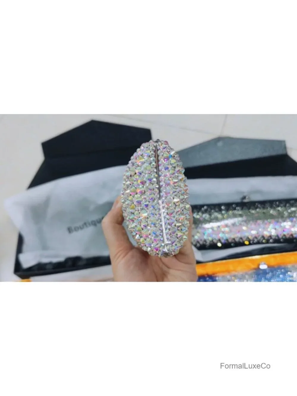 Rhinestone Clutch Bag Evening Minaudiere Crystal Purses for Women Wedding Prom