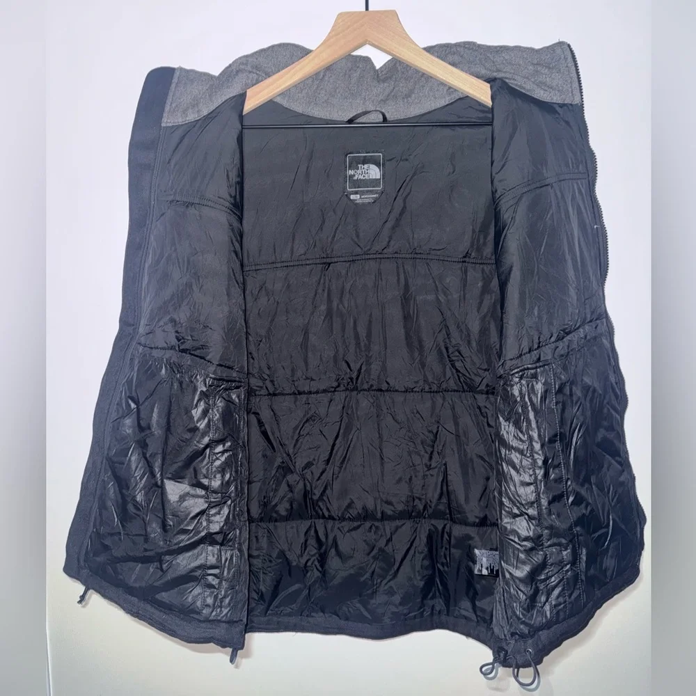 The North Face Zip Up Vest Stand Up Collar Wool Blend Black/Grey Size Large