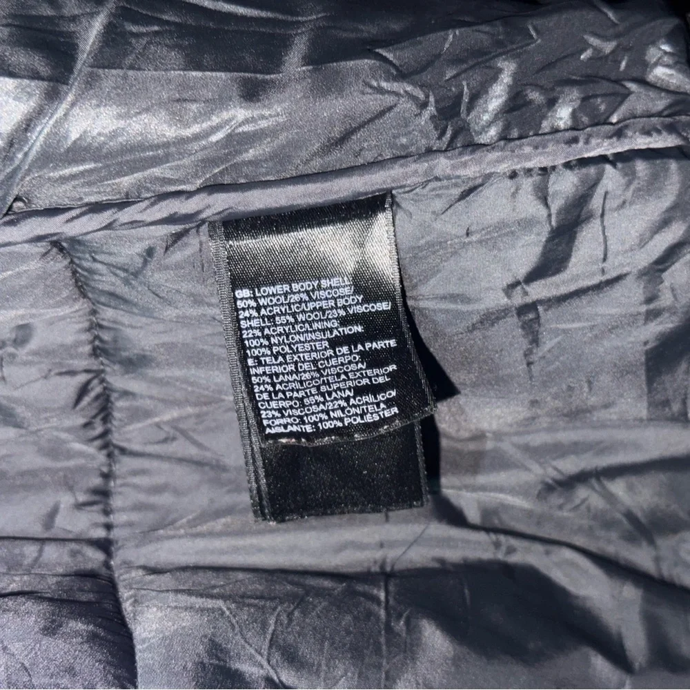 The North Face Zip Up Vest Stand Up Collar Wool Blend Black/Grey Size Large