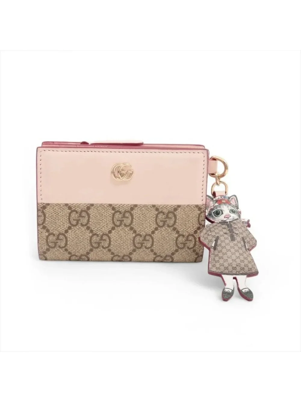 Gucci Yuko Higuchi Collaboration Double Bicolor Small Wallet Leather GG Supreme