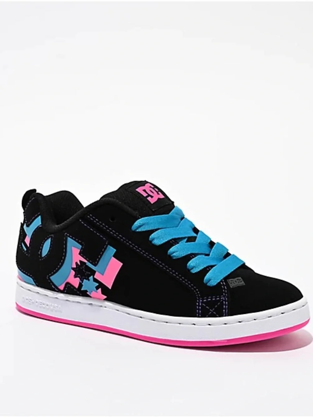 DC Shoe Court Graffik Neon Lights Skate Shoes Size 13 NEW