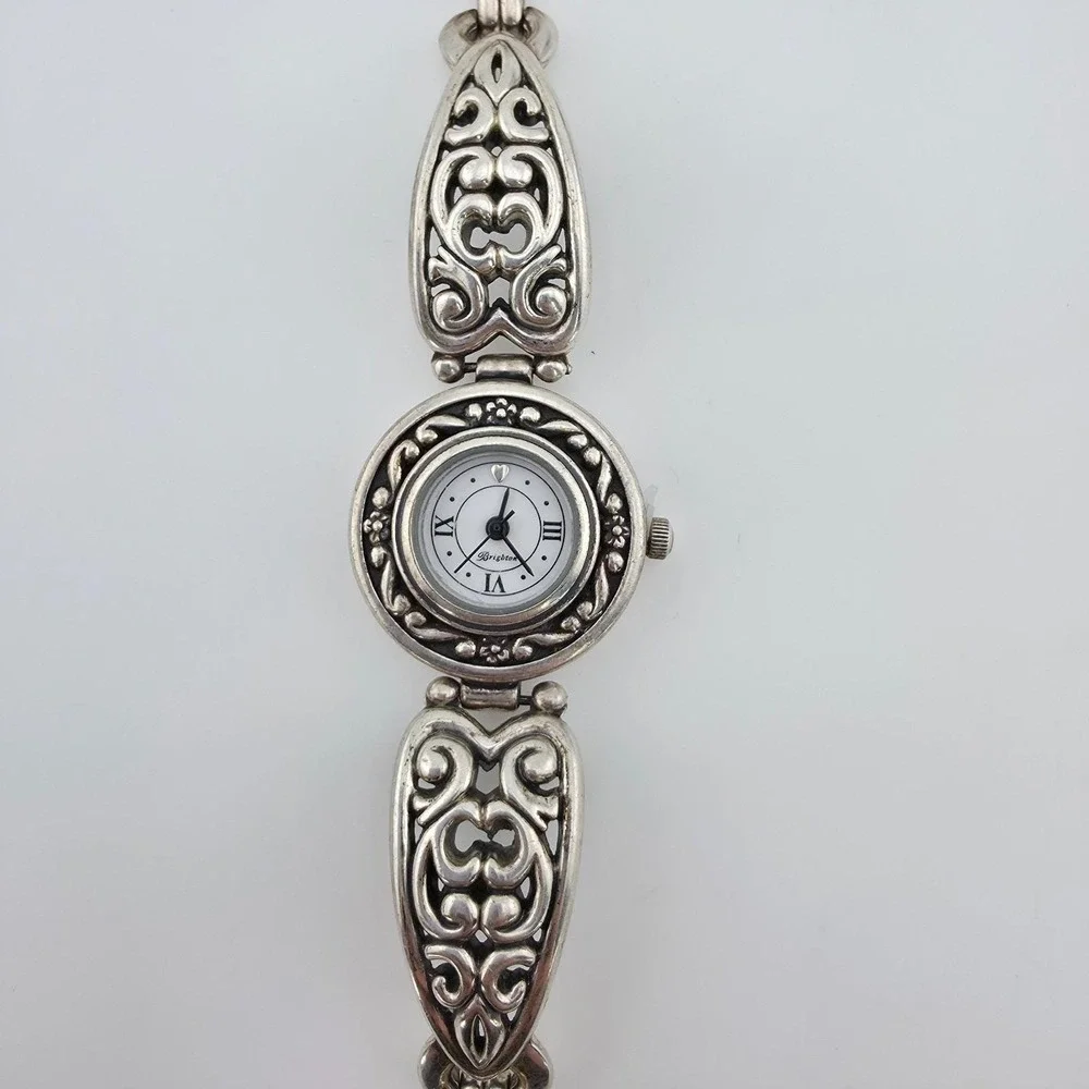 BRIGHTON 'Hollywood' Watch Ornate Open Scrollwork Silver Plate 7