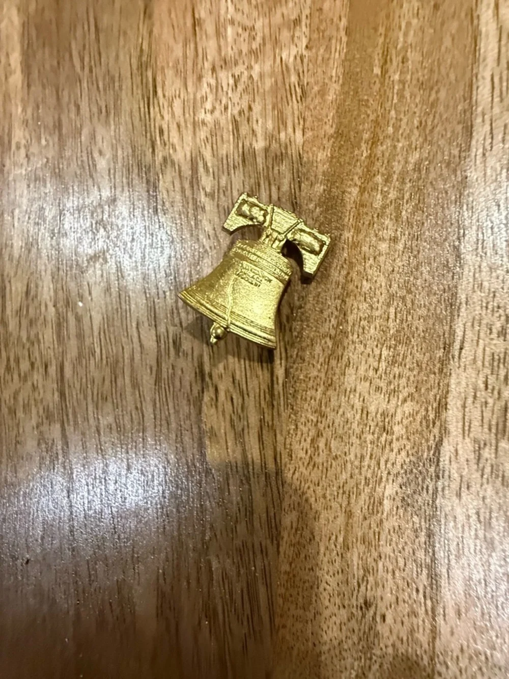 Vintage Gold Tone Liberty Bell Brooch