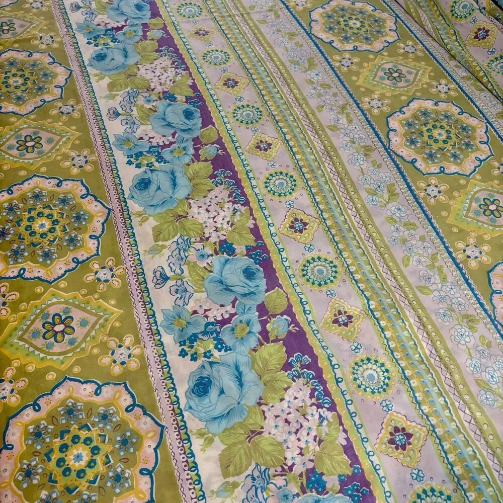 Vtg Cannon Royal Family Flat Sheet Double‎ 70s Cottagecore Chintz Floral MCM