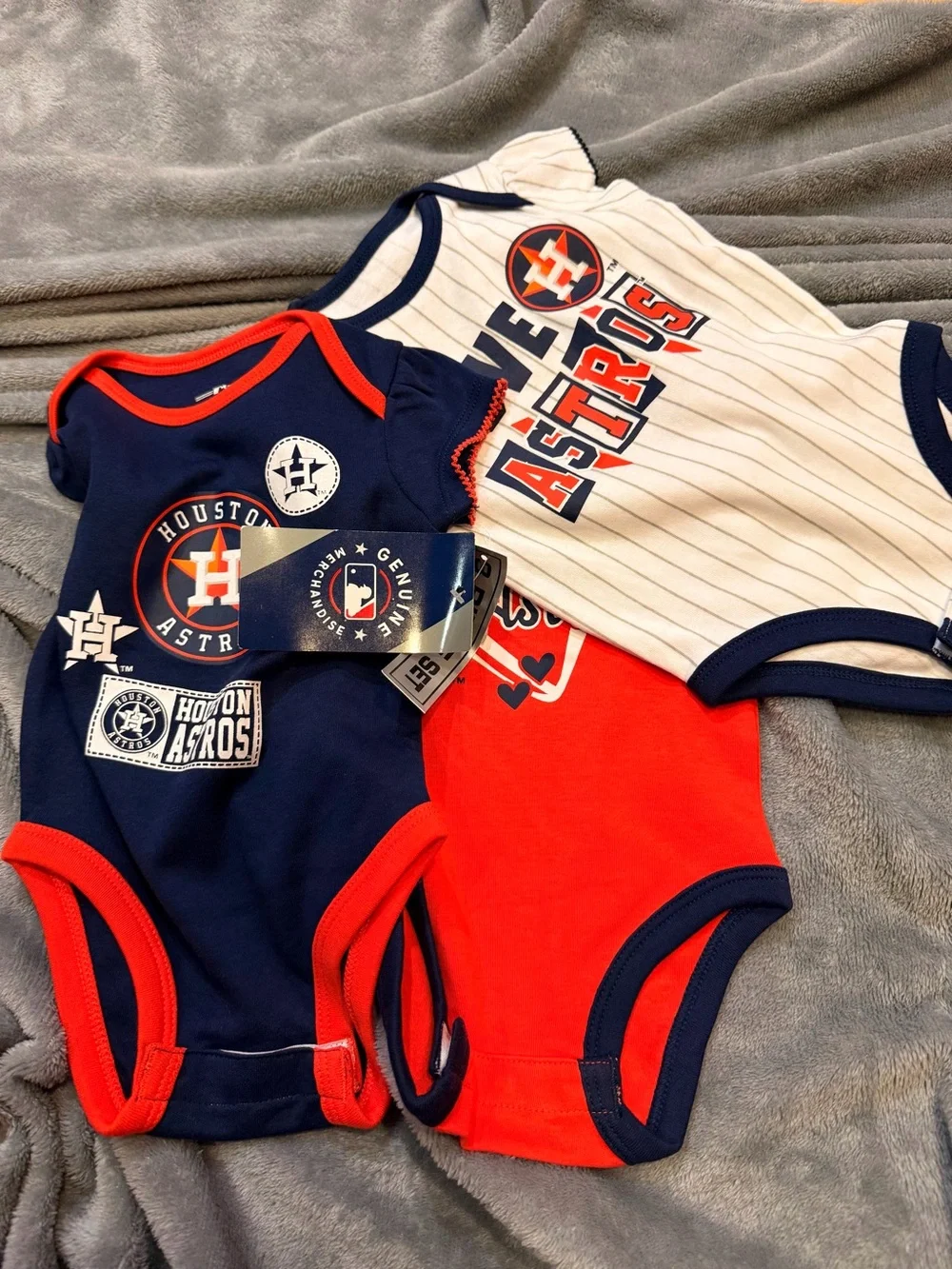 Baby 3-Pack One-Piece Bodysuits - Navy, Red, White