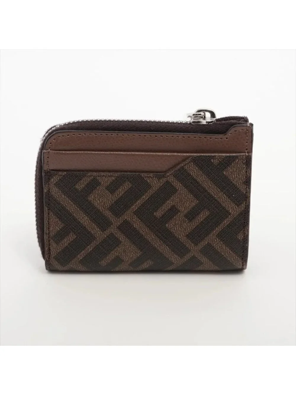 Fendi Zucca Roma Leather Coin Purse Compact