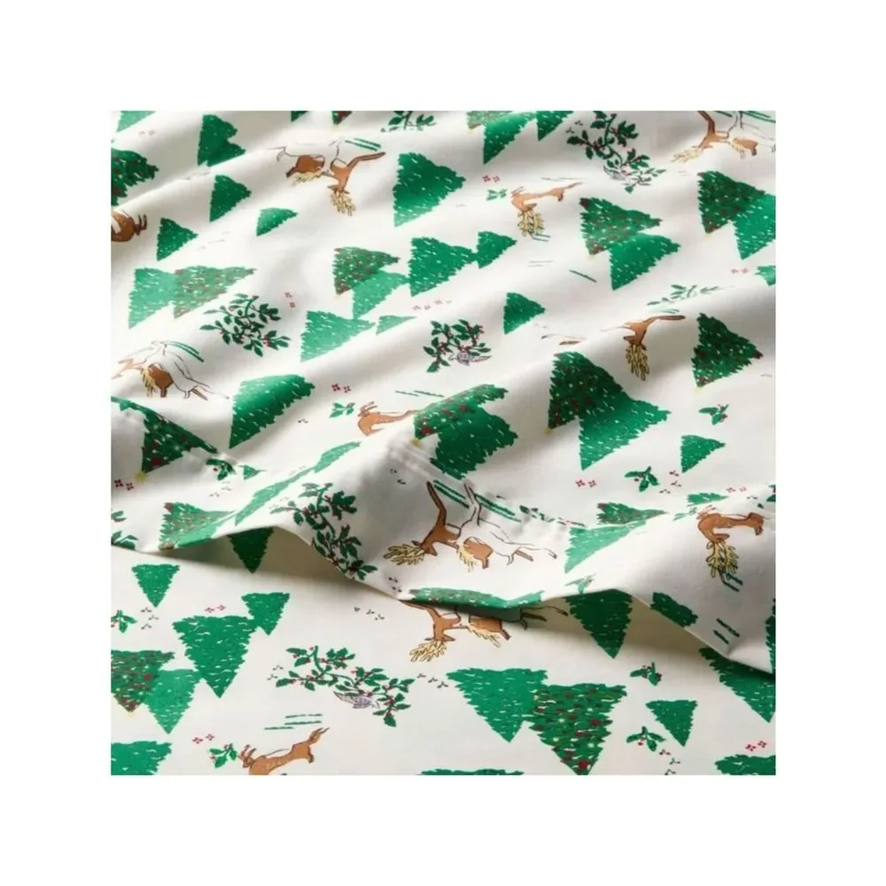 Threshold Pine Tree & Reindeer Sheet Set - Green/Off White