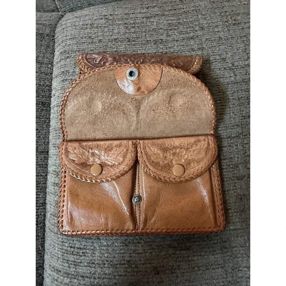 Vintage Hand‎ Toed Leather Western Wallet/Coin Purse  Set Of 2