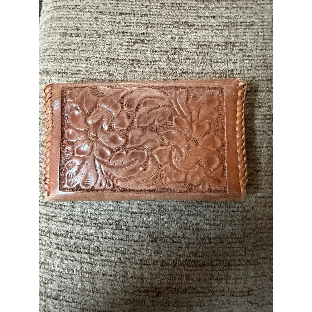 Vintage Hand‎ Toed Leather Western Wallet/Coin Purse  Set Of 2