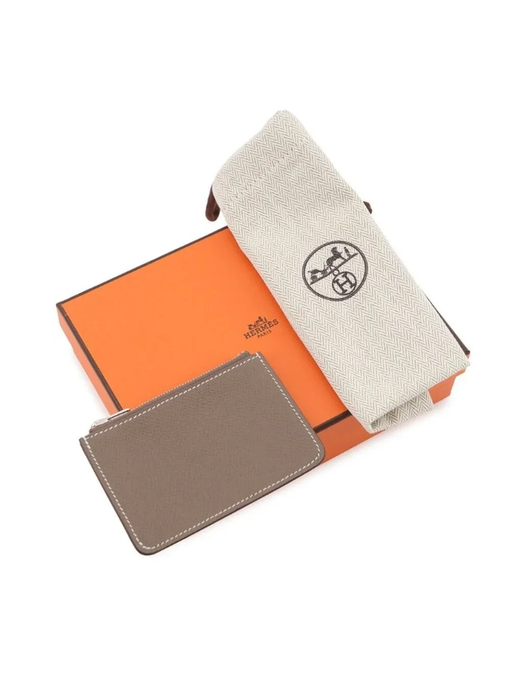 Hermes Wallet Constance Slim Etoupe Silver Epsom