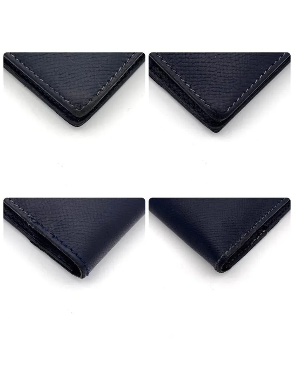 Hermes Bearn Classic Bifold Wallet Navy Leather Epsom
