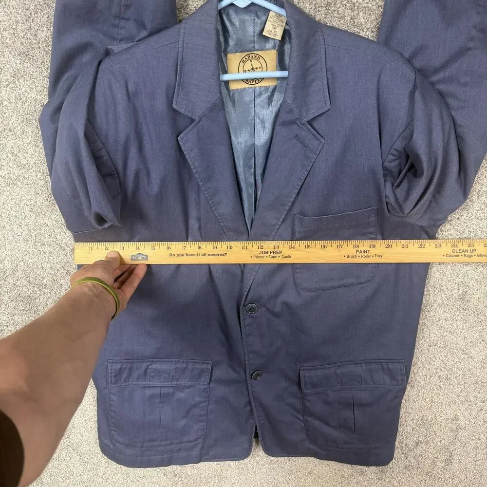 Haband Travelers Blazer Mens XL Blue Multi Pocket Travel Sport Coat Jacket