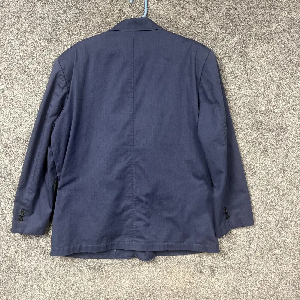 Haband Travelers Blazer Mens XL Blue Multi Pocket Travel Sport Coat Jacket