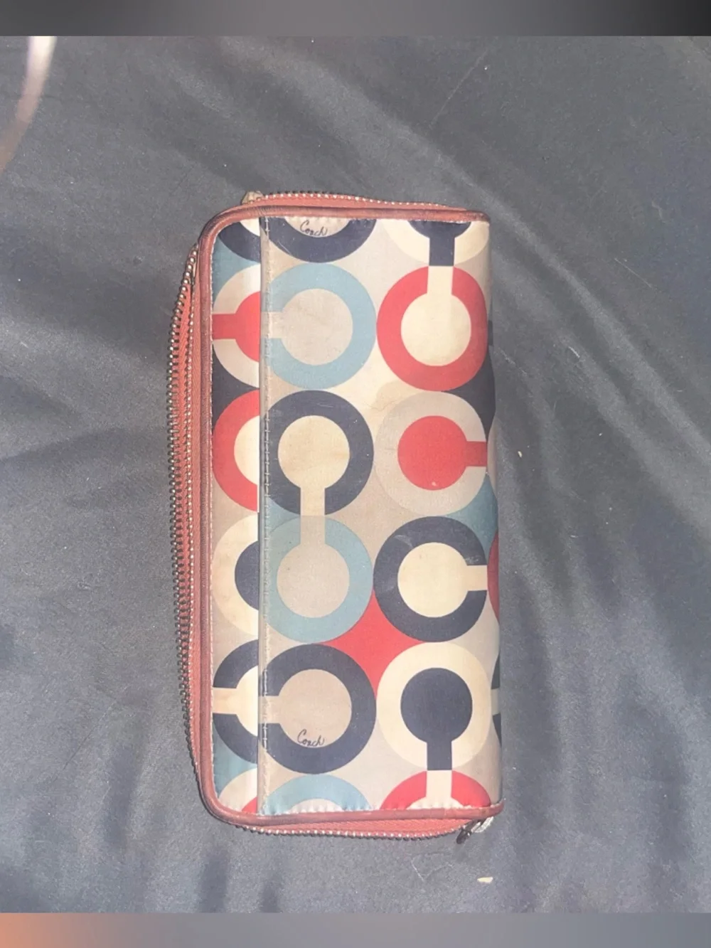 Coach Retro Circle Pattern Zip Wallet