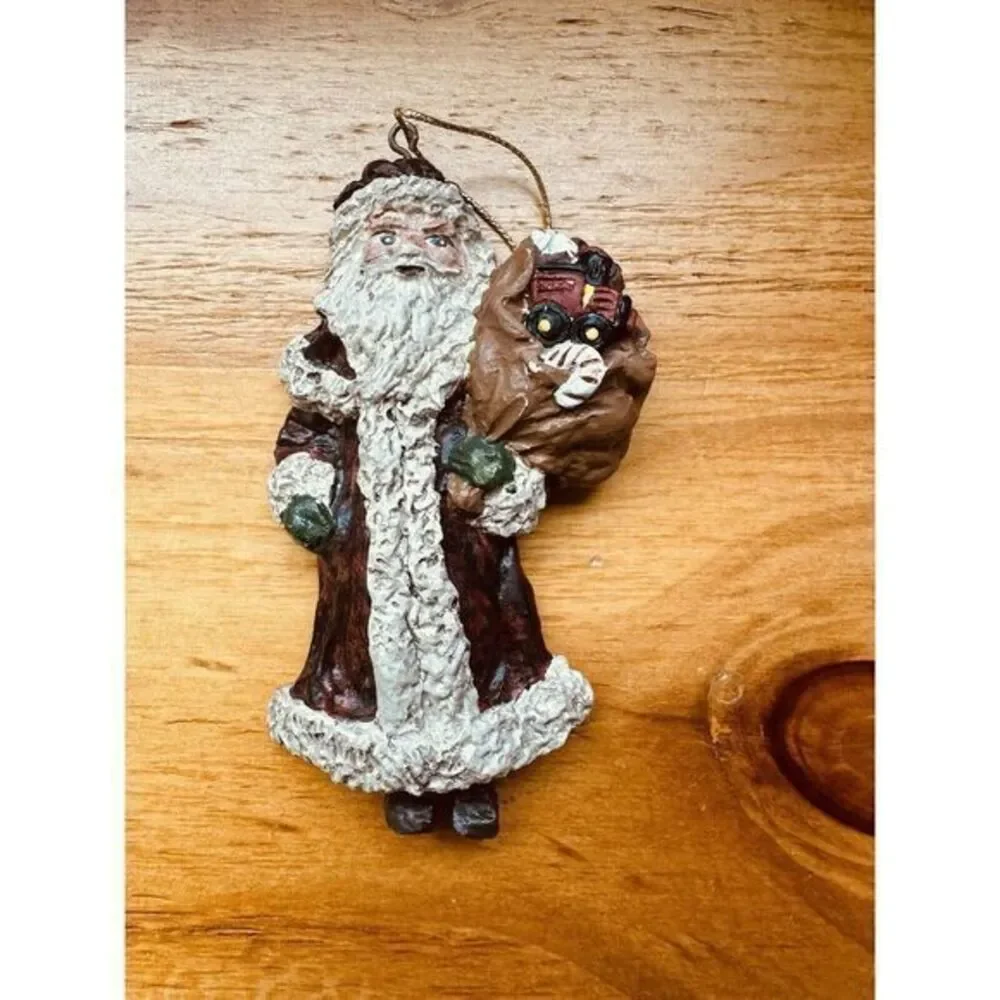 Vintage Christmas Ornament‎ Santa Noel St Nicholas With A Bag Of Toys