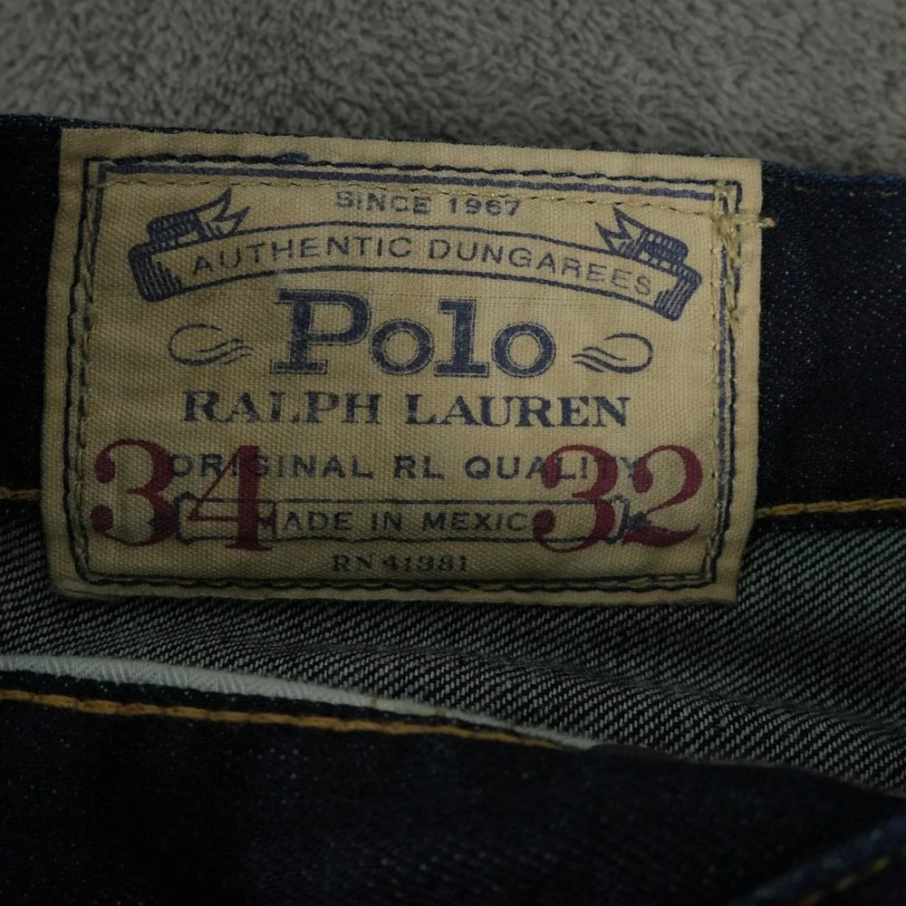 Polo Ralph Lauren Jeans Mens 37x34‎ Dark Blue Varick Slim Straight Denim