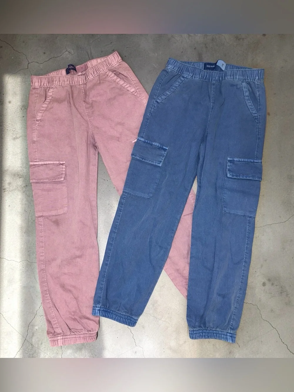 Old Navy Girls Cargo Joggers - Lilac and Blue