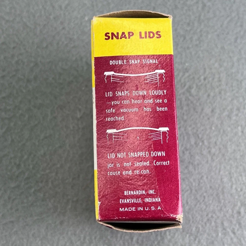 Bernardin Wide Mouth Snap Lids Vintage Gold Tin Canning Jar Lids 12 Count Box