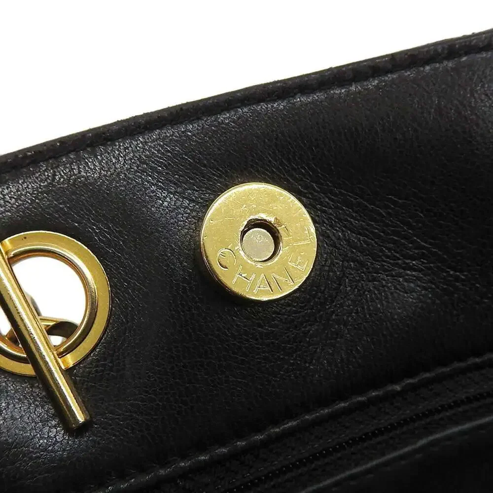 CHANEL black lambskin