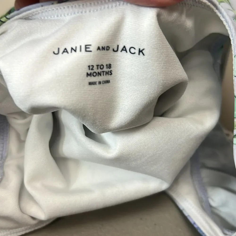 Janie and Jack 100048813 Recycled Floral Ruffle Swimsuit Purple NWT 12-18 months