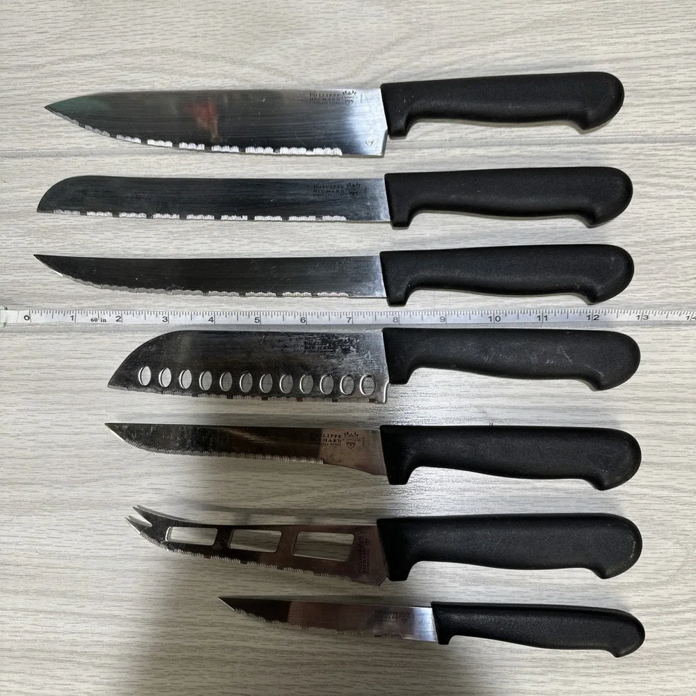 Philippe Richard Stainless Steel Kitchen Knives (Set of 7) Plastic Handle‎
