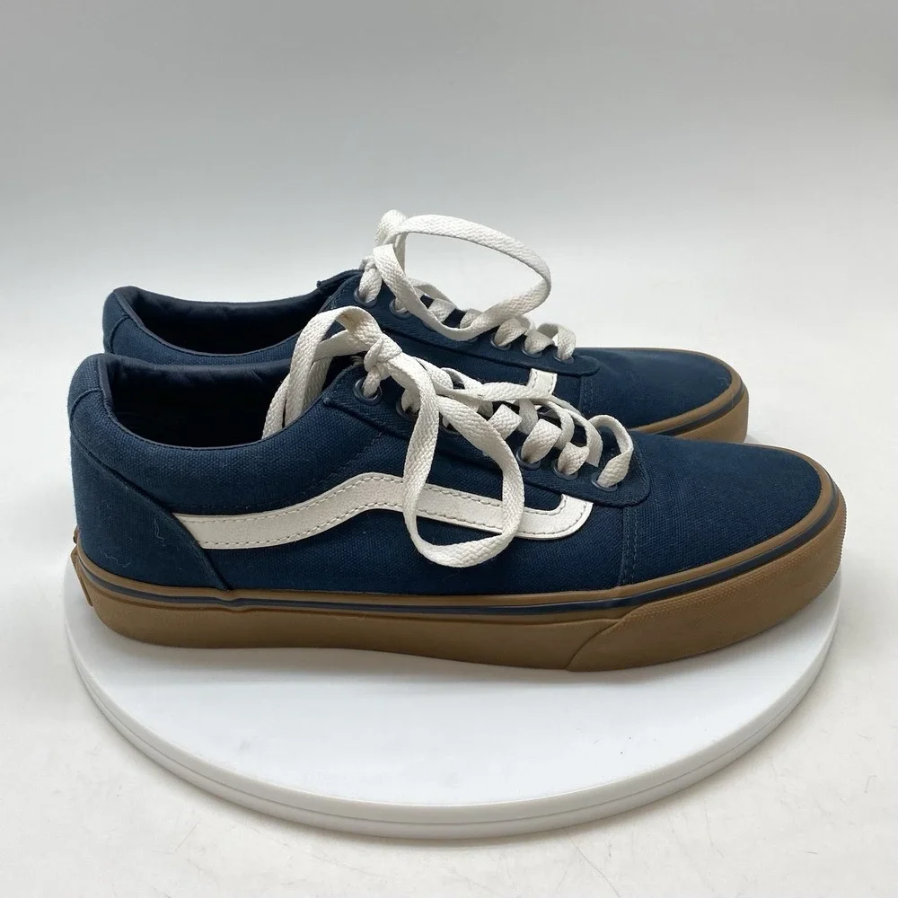 Vans Old Skool Mens 8‎ Blue Athletic Skate Walking Canvas Shoes Sneakers 500714