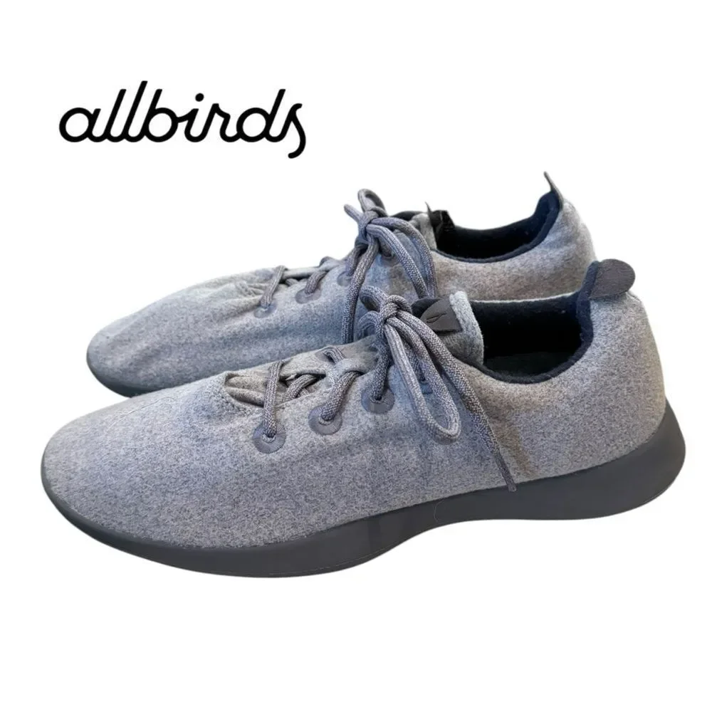 Allbirds Men's Wool Runner Grey Lace-up Sneakers 12