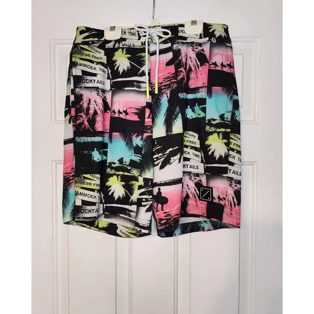 American Eagle Men's Tropical Swimming Board Shorts Swim‎ Trunks S