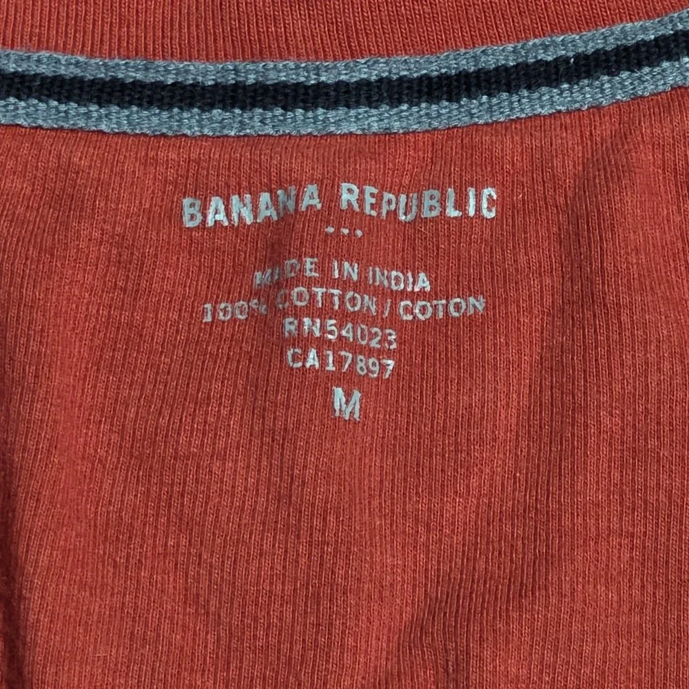 Banana‎ Republic Ribbed Quarter Zip Sweater Men's Size M Orange Elbow Patches