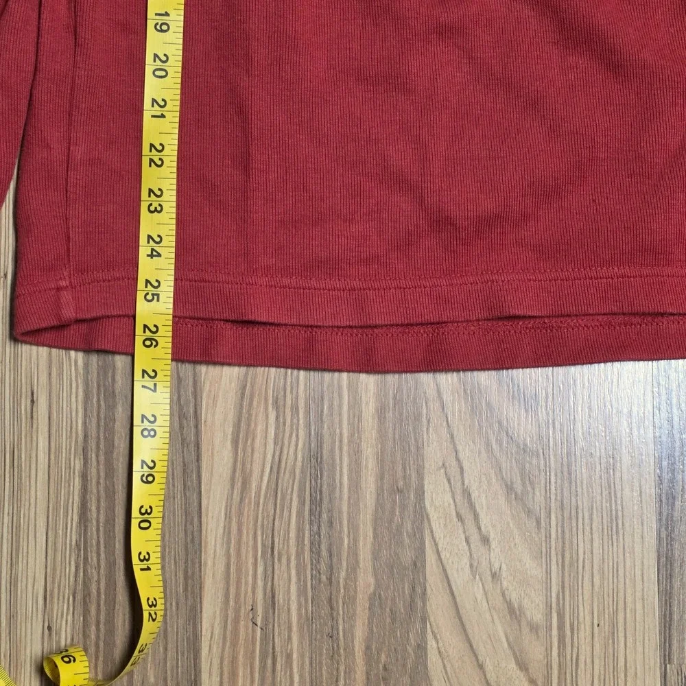 Banana‎ Republic Ribbed Quarter Zip Sweater Men's Size M Orange Elbow Patches