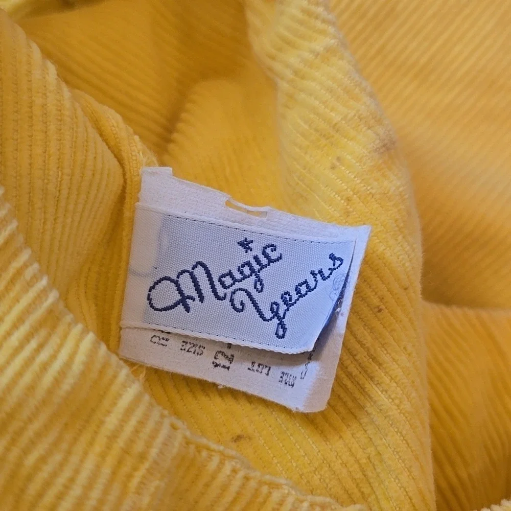 Magic Years Vintage Baby Infant Yellow Corduroy Sleeveless Romper 12-18Mo‎