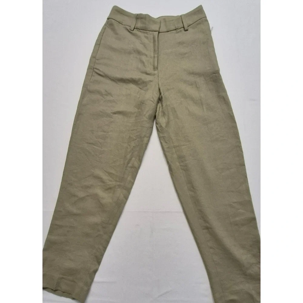 NWT H&M Women's Linen Blend Dress Pants Beige‎ Trousers Slacks Size 4 EUR 36