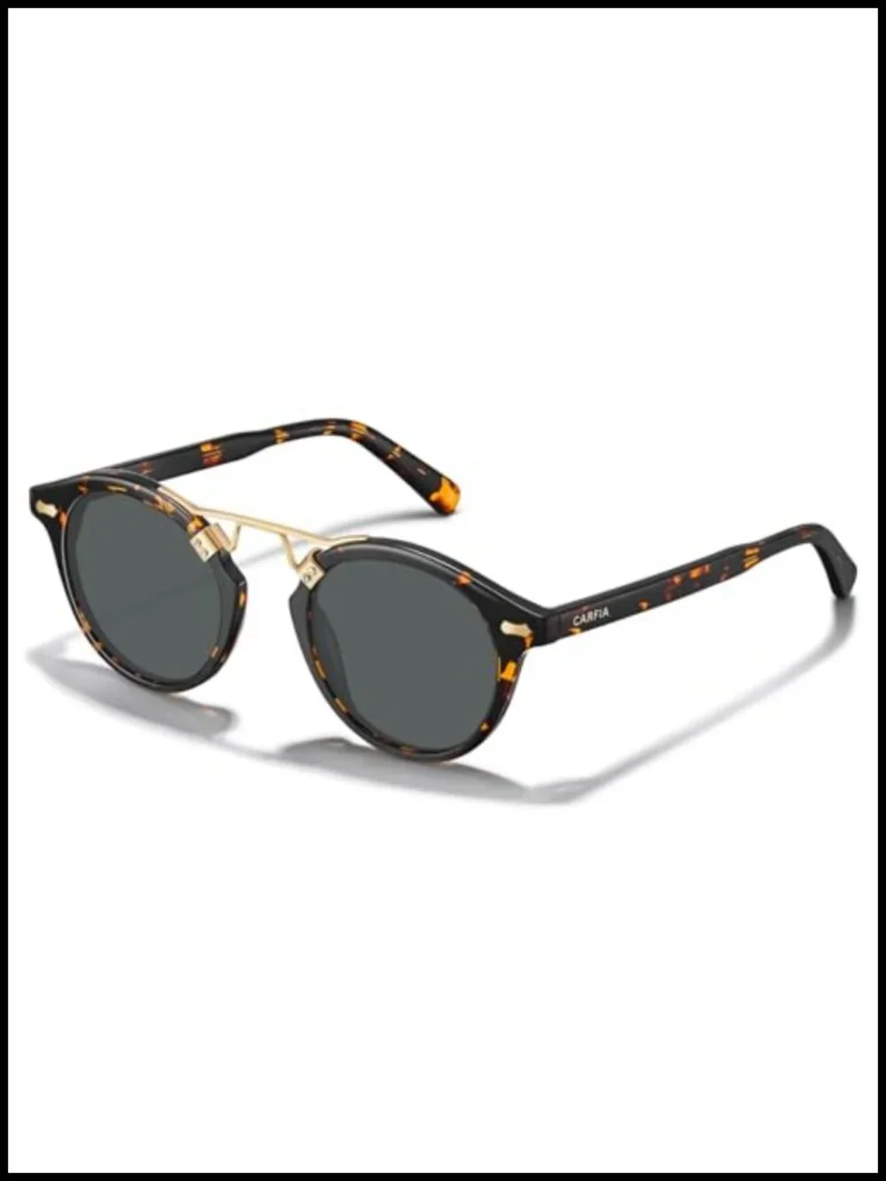 Retro Round Acetate Polarized Sunglasses UV Protection