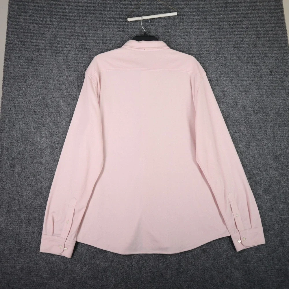 Banana Republic Button Down Shirt Mens XL Pink Slim Fit Pique Office Wear